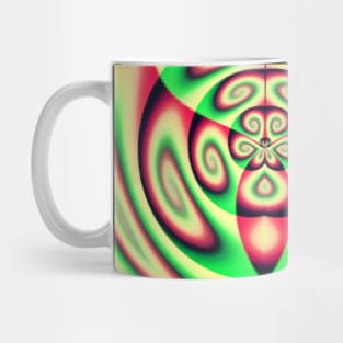 Abstract Red Green Yellow Ornamental Circle Design Mug